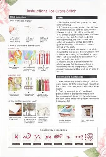 MjhRcll Abstract Landscape Stamped Cross Stitch Kit 12x16 Inch | Mountain Flowers Design for Adults Beginners thumbnail 7
