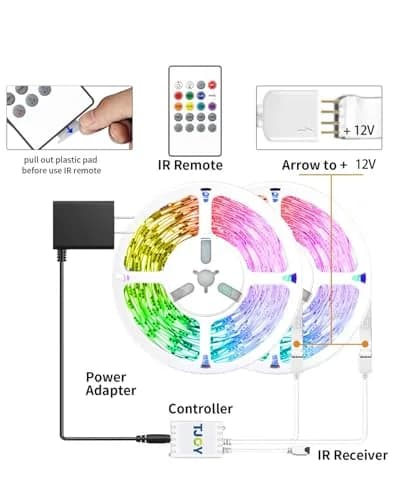 TJOY 90FT Smart LED Strip Lights | Music Sync, RGB Color Changing Lights for Room Decor thumbnail 6