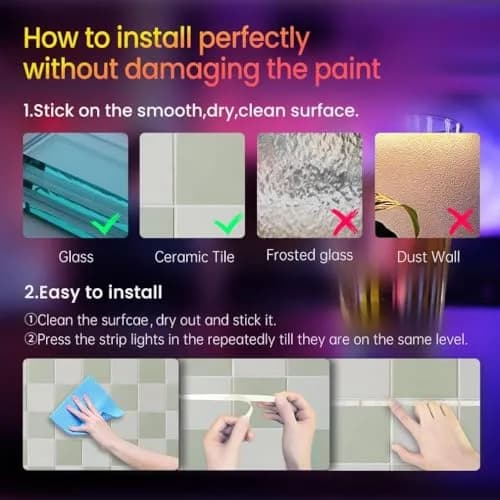 TJOY LED Lights for Bedroom 25ft | RGB Color Changing, Remote & App Control thumbnail 5