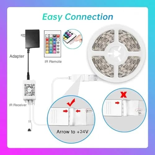 TJOY LED Lights for Bedroom 25ft | RGB Color Changing, Remote & App Control thumbnail 6