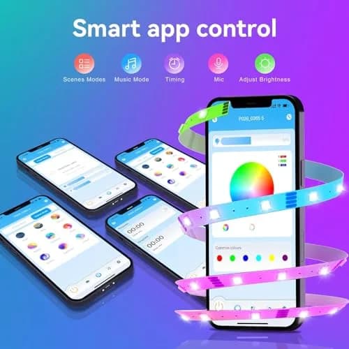 TJOY LED Lights for Bedroom 25ft | RGB Color Changing, Remote & App Control thumbnail 2