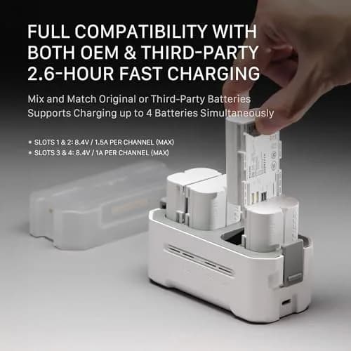 Tilta NP-FZ100 Portable Charging Station (4-Battery Kit) with 45W USB-C Fast Charging | 176g Lightweight Design thumbnail 4