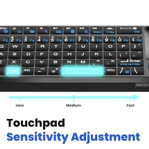 MRSVI Mini Keyboard with Touchpad | Bluetooth & 2.4G Dual-Mode, Rechargeable, 7-Color Backlit, Portable for Tablet/PC/Phone/TV thumbnail 8