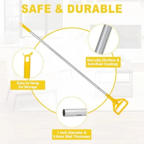 KeFanta Commercial Mop Handle Heavy Duty 2 Pack | 152 cm (59 inch) Aluminum Side Gate Mop Stick thumbnail 5
