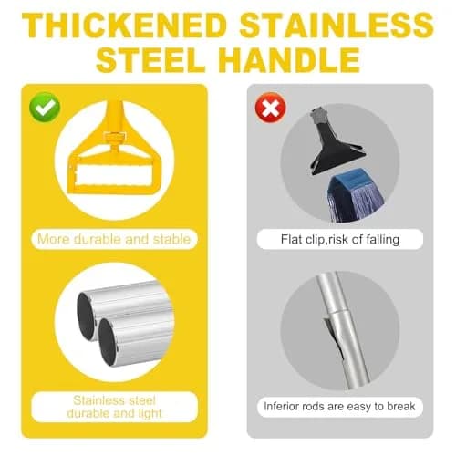 KeFanta Commercial Mop Handle Heavy Duty 2 Pack | 152 cm (59 inch) Aluminum Side Gate Mop Stick thumbnail 6