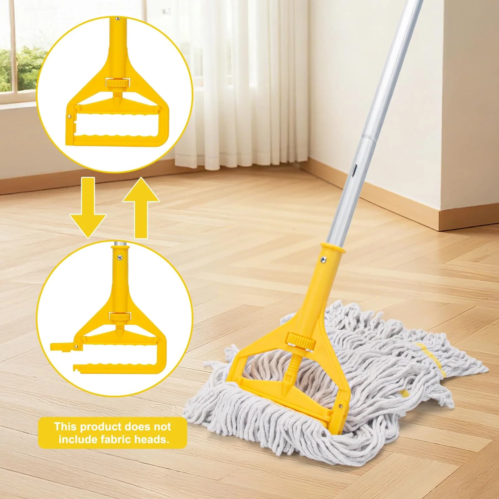 KeFanta Commercial Mop Handle Heavy Duty 2 Pack | 152 cm (59 inch) Aluminum Side Gate Mop Stick - view 4