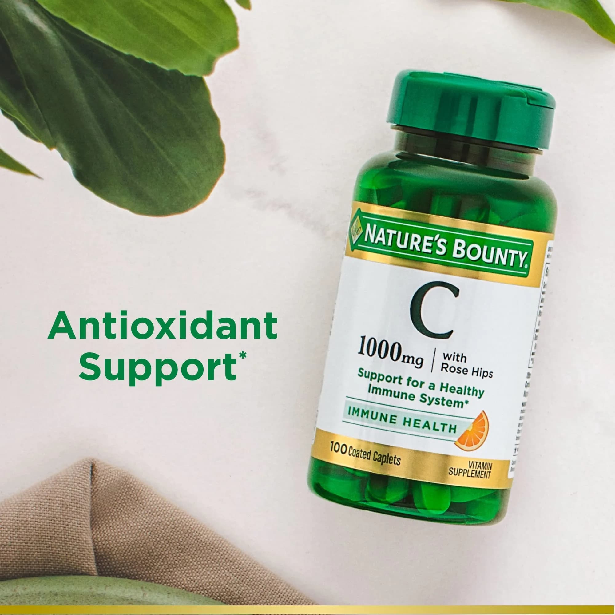 Nature's Bounty Vitamin C + Rose Hips 1000mg 200 Caplets (100 Count x 2) | Immune Support with Antioxidant Protection - view 4