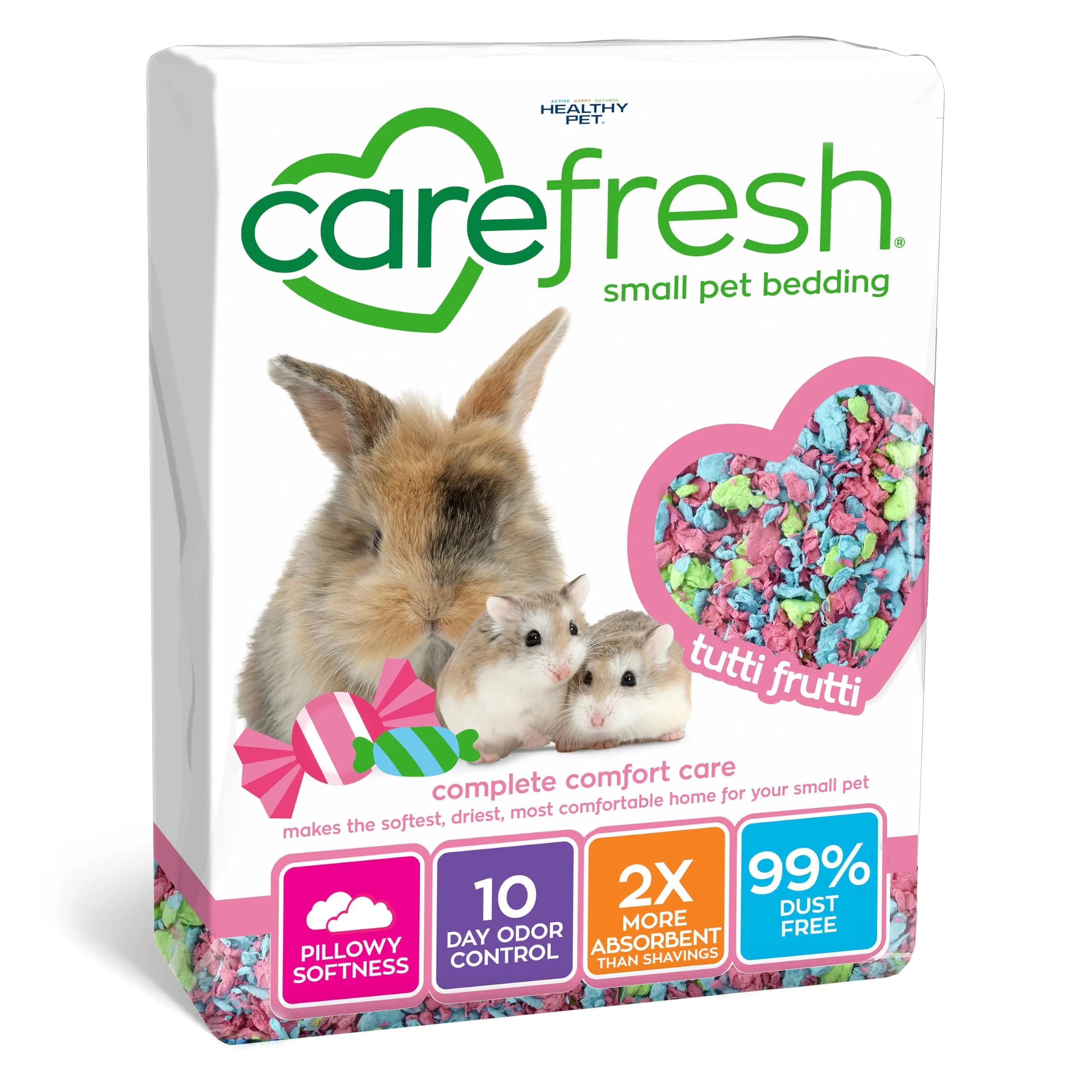 Carefresh Tutti Frutti Natural Paper Small Pet Bedding 50L | Odor Control & Ultra-Absorbent