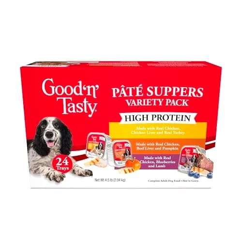 Good ‘N’ Tasty Pâté Suppers High Protein Wet Dog Food Variety Pack, 24 Count | Complete & Balanced for Adult Dogs thumbnail 1