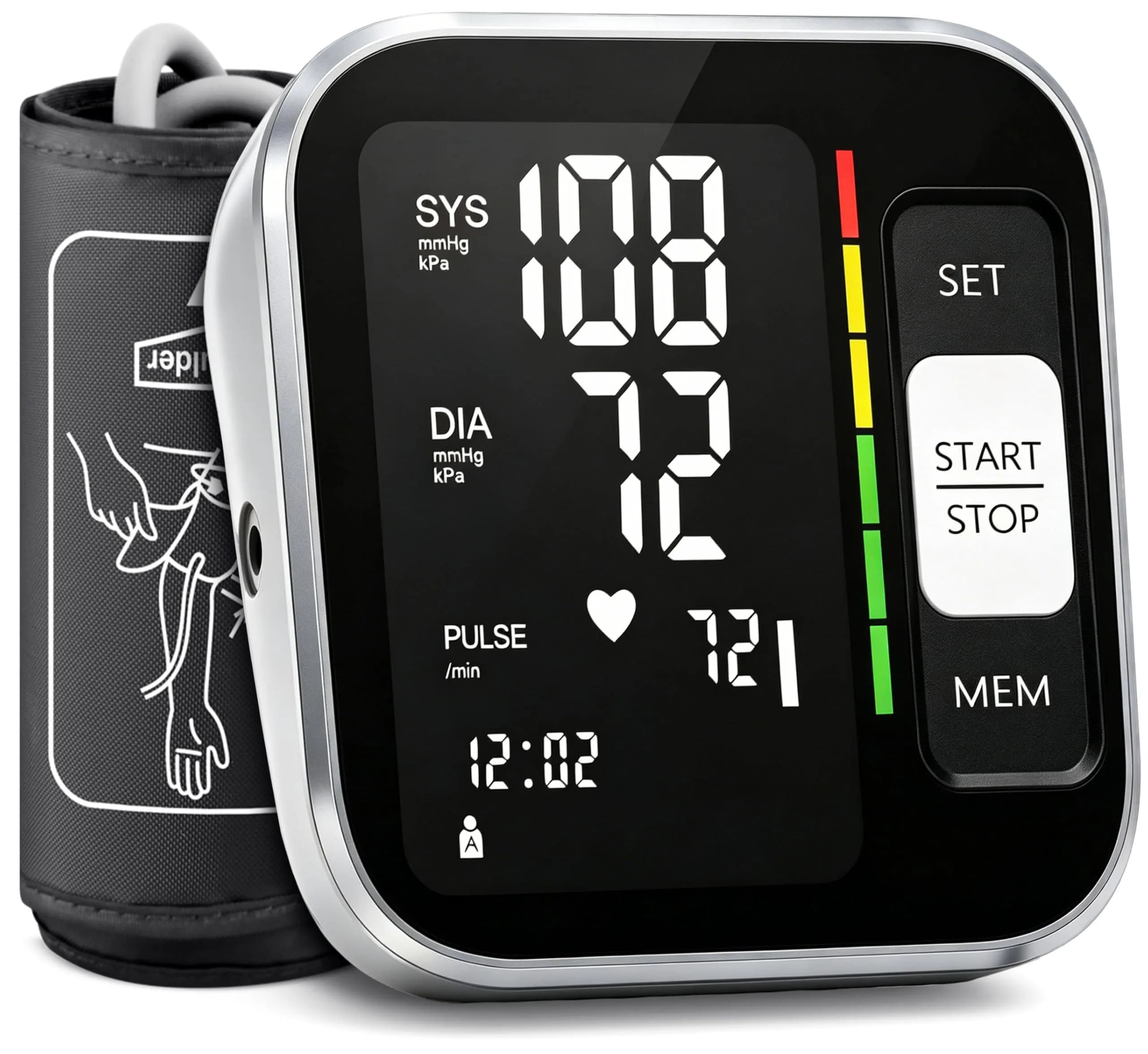 BENECEN Automatic Arm Blood Pressure Monitor with Backlit LCD & Storage Bag | FDA Cleared, 240 Readings, Adjustable Cuff - main product image