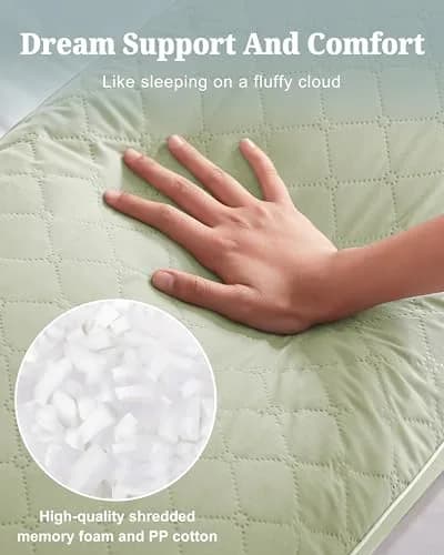 YZ HOME Long Body Pillow for Adults | Firm Support with Shredded Memory Foam (20x54 Inch, Beige) thumbnail 4