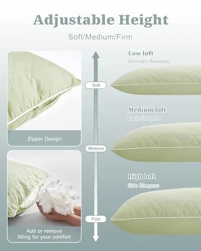 YZ HOME Long Body Pillow for Adults | Firm Support with Shredded Memory Foam (20x54 Inch, Beige) thumbnail 6
