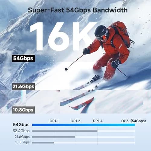 Cable Matters USB C to DisplayPort 2.1 Cable 6ft / 1.8m | Supports 8K@165Hz & 4K@480Hz, Durable Locking Fit thumbnail 3