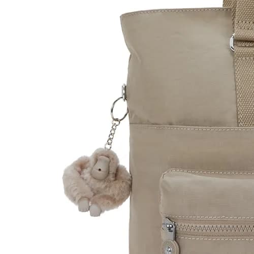 Kipling Women's India Tote Bag Soft Taupe | Large Nylon Zippered Handbag 37.5cm (14.75"L x 15.25"H x 7"D) thumbnail 5
