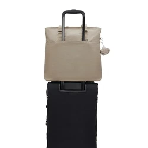 Kipling Women's India Tote Bag Soft Taupe | Large Nylon Zippered Handbag 37.5cm (14.75"L x 15.25"H x 7"D) thumbnail 6