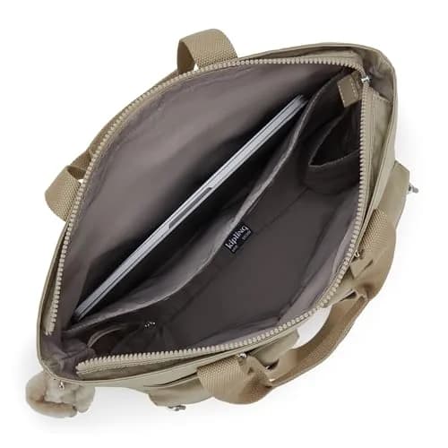 Kipling Women's India Tote Bag Soft Taupe | Large Nylon Zippered Handbag 37.5cm (14.75"L x 15.25"H x 7"D) thumbnail 3