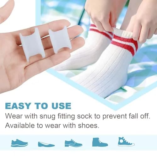 Povihome Gel Toe Spacers Separators Large 16 Pack (8 Pairs) | Bunion Corrector for Overlapping Toes thumbnail 7