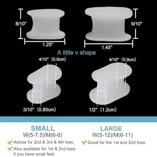 Povihome Gel Toe Spacers Separators Large 16 Pack (8 Pairs) | Bunion Corrector for Overlapping Toes thumbnail 2