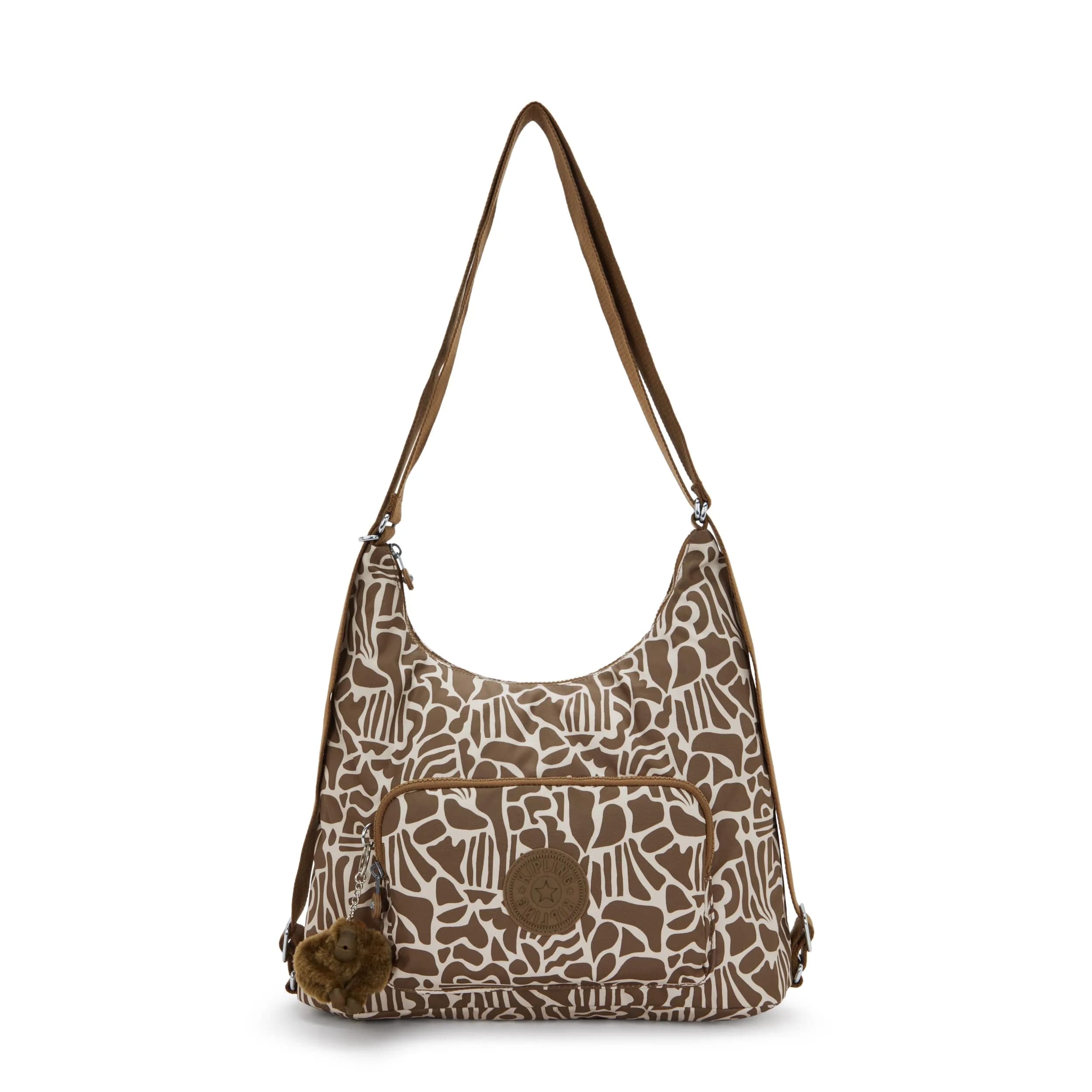Kipling Yenna Prt Shoulder Bag 15"L x 14.25"H x 5.25"D | Minimalist Nylon & Polyester