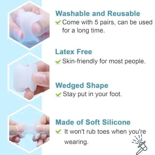 Povihome Gel Toe Spacers Separators 16 Pack (Small Size) | Bunion Corrector for Overlapping Toes thumbnail 4