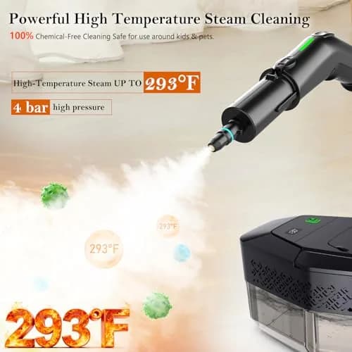 KBTYE Steam Cleaner 3-Level Handle 1.8L | Fast Heat-Up, Dry Burn Protection thumbnail 6