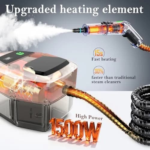 KBTYE Steam Cleaner 3-Level Handle 1.8L | Fast Heat-Up, Dry Burn Protection thumbnail 2