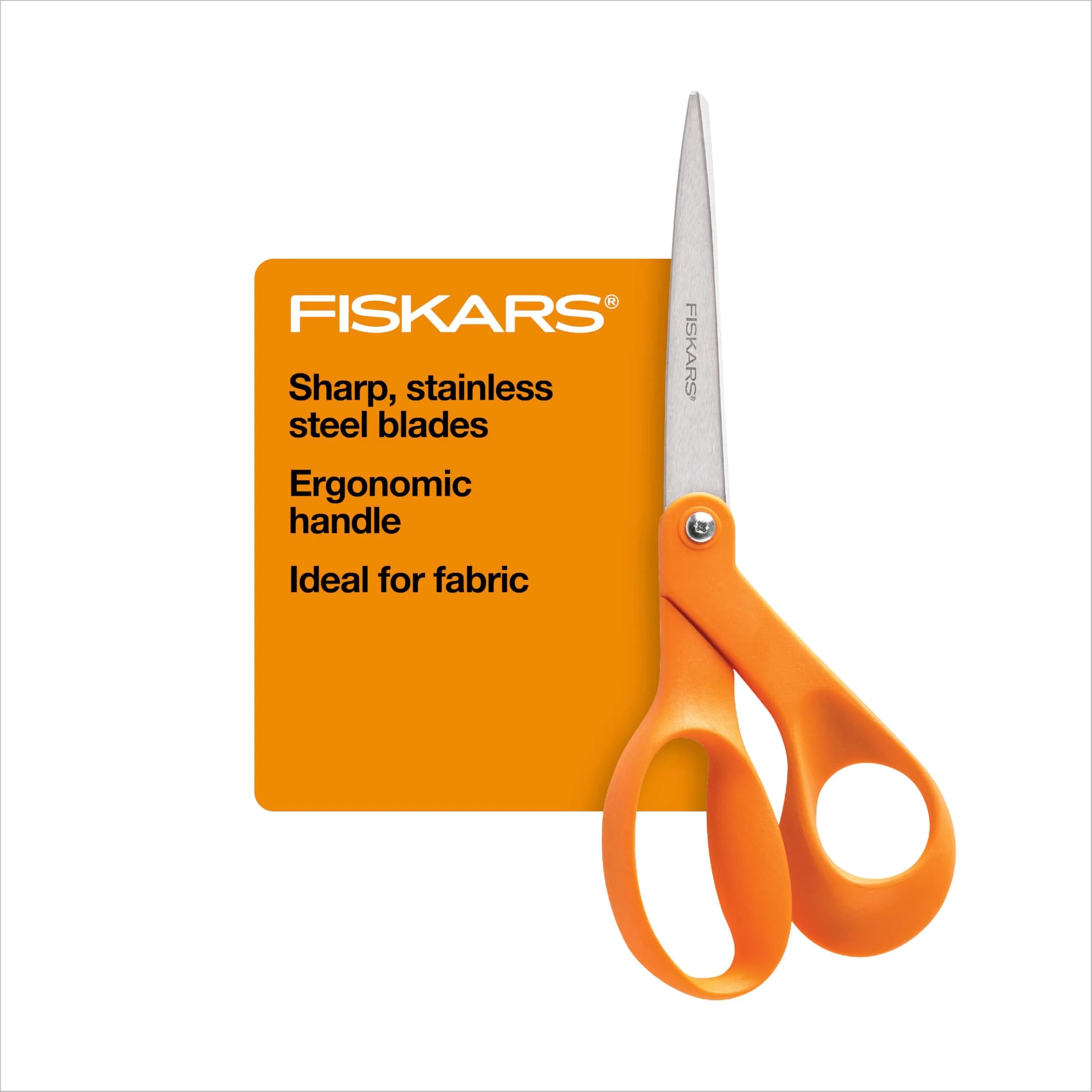 Fiskars 8" Original Orange-Handled Stainless Steel Scissors, Pack of 12 | Precision Paper and Fabric Cutting — Original, 8" Orange
