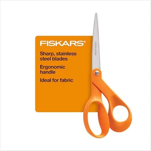 Fiskars 8" Original Orange-Handled Stainless Steel Scissors, Pack of 12 | Precision Paper and Fabric Cutting thumbnail 1