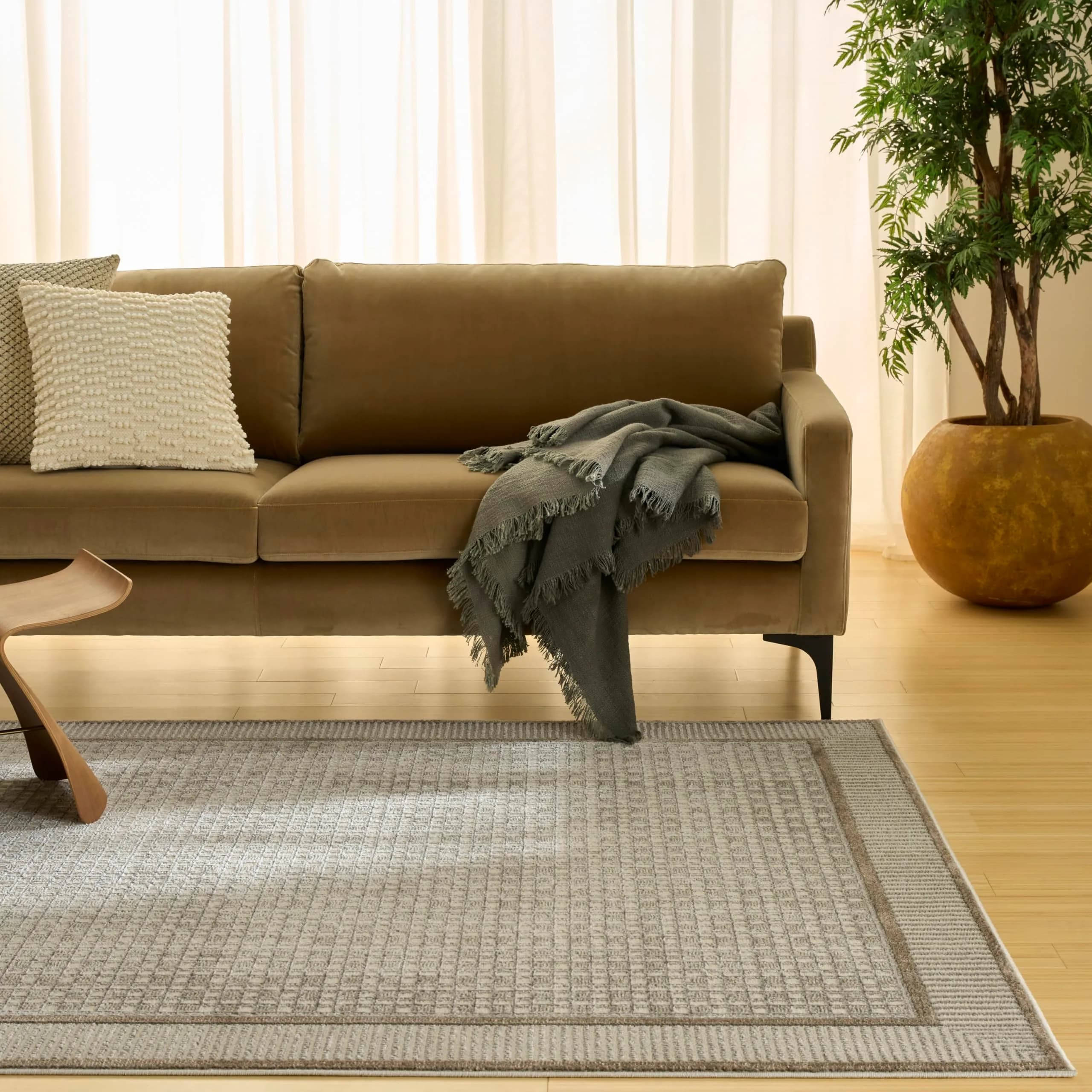 Nourison Nordic Ivory Grey Area Rug 2' x 3' | Scandinavian Geometric Design, Easy Clean, Non Shedding - main product image