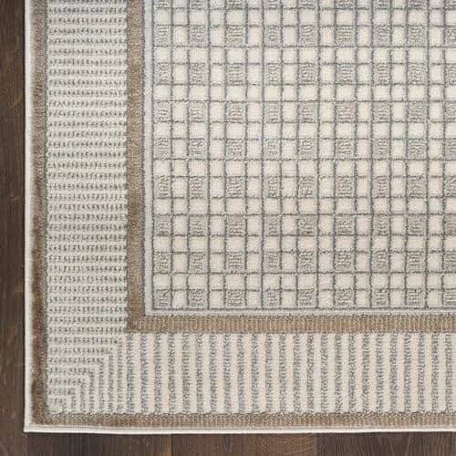 Nourison Nordic Ivory Grey Area Rug 2' x 3' | Scandinavian Geometric Design, Easy Clean, Non Shedding thumbnail 7