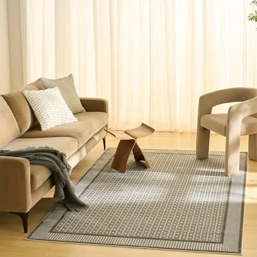 Nourison Nordic Ivory Grey Area Rug 2' x 3' | Scandinavian Geometric Design, Easy Clean, Non Shedding thumbnail 2