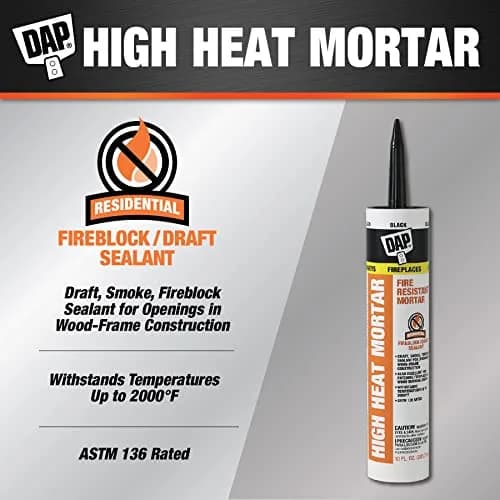 DAP High Heat Fire Resistant Mortar 10 oz | Withstands 2000°F, Easy Water Clean-Up thumbnail 2