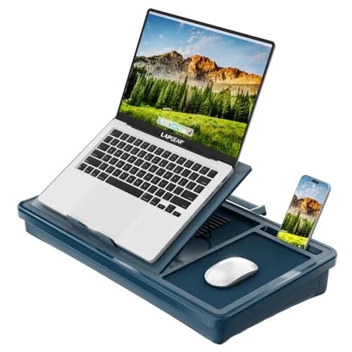 LapGear Ergonomic Pro Lap Desk with Cushion & Mouse Pad | Denim Blue, Fits 15.6" Laptops, 55.9 cm (22 in) thumbnail 1