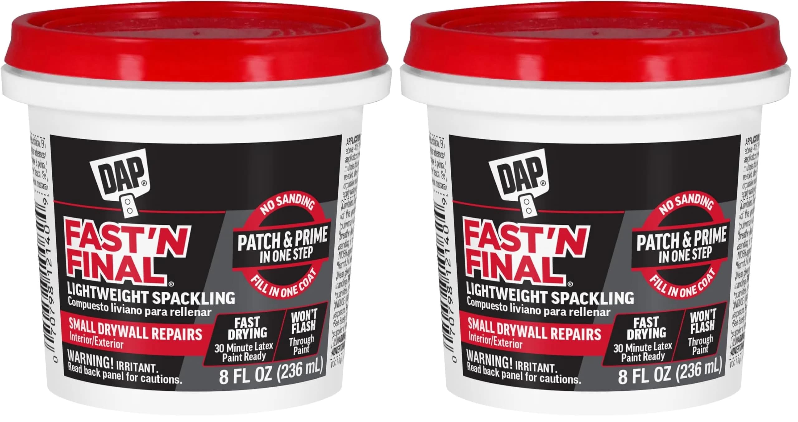 DAP Fast 'N Final Lightweight Spackling Paste 16 oz (4.54 kg) | Repairs Drywall Holes & Cracks - main product image