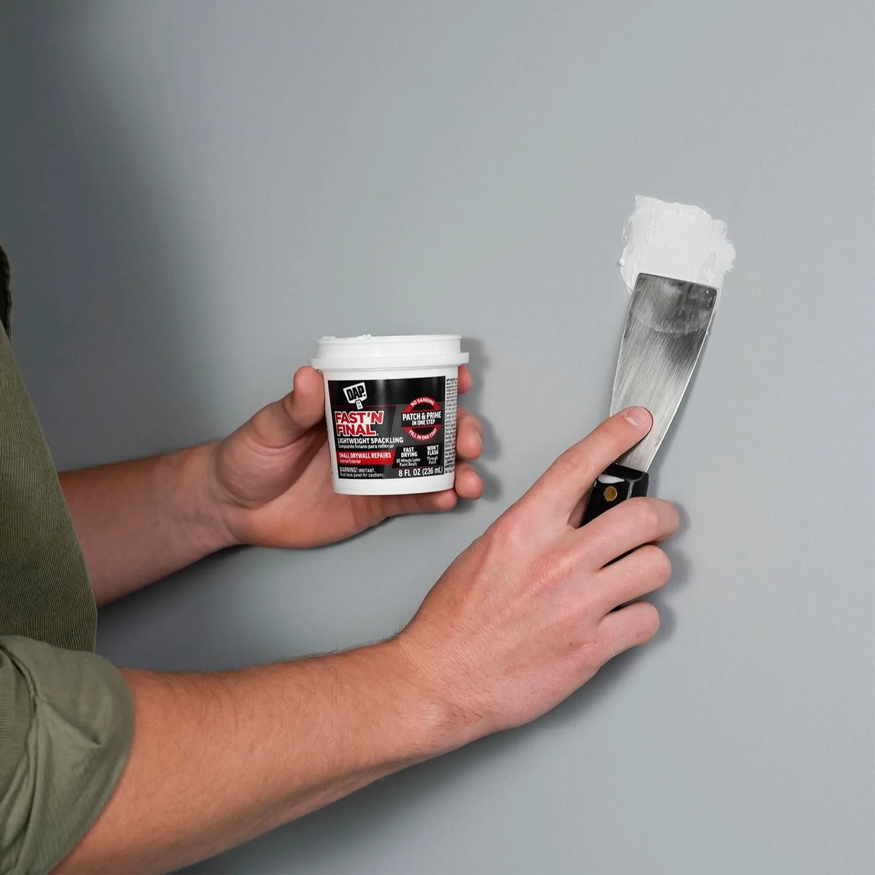 DAP Fast 'N Final Lightweight Spackling Paste 16 oz (4.54 kg) | Repairs Drywall Holes & Cracks - view 5
