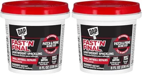 DAP Fast 'N Final Lightweight Spackling Paste 16 oz (4.54 kg) | Repairs Drywall Holes & Cracks thumbnail 1