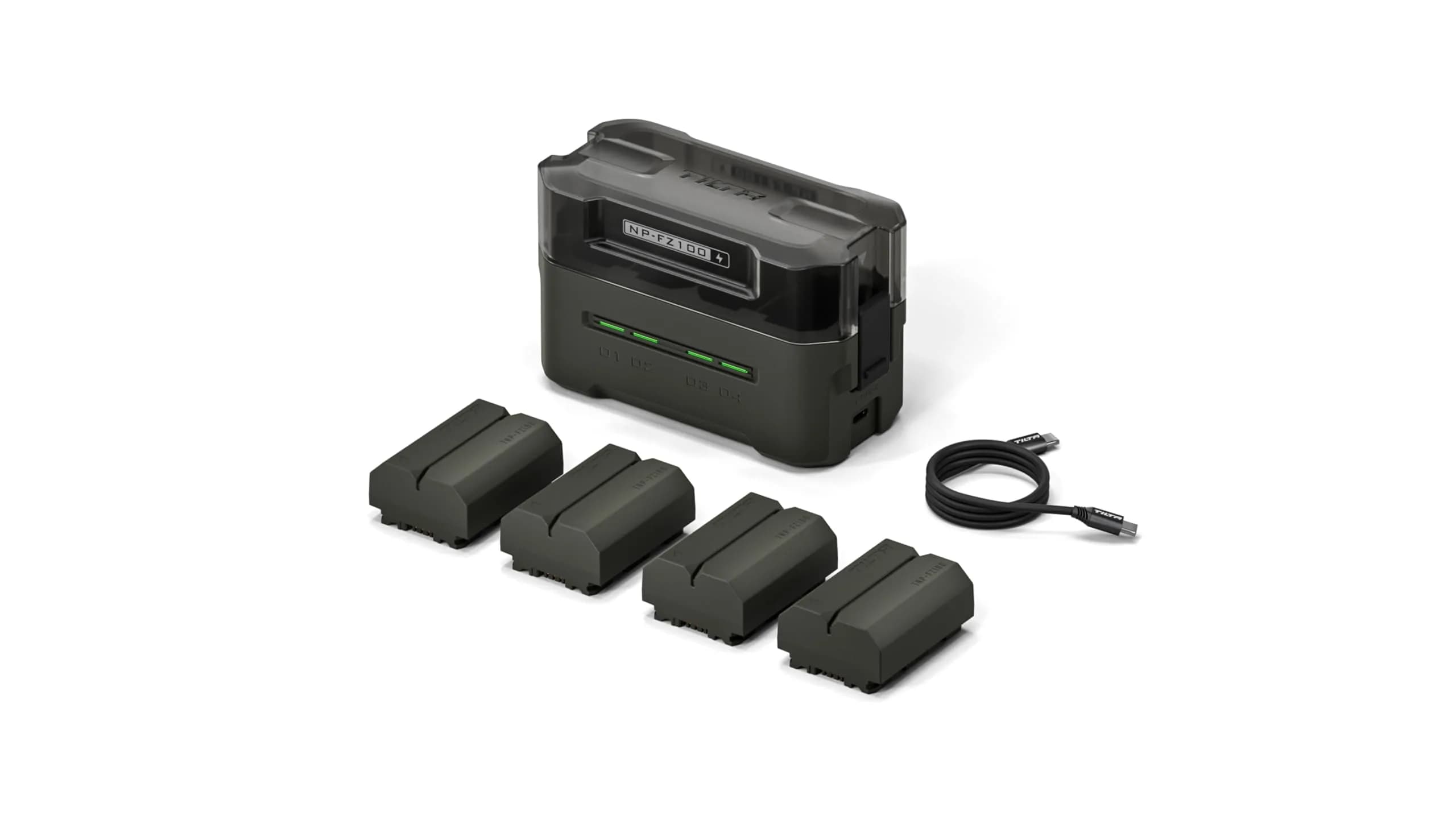 Tilta NP-FZ100 Portable Charging Station (4-Battery Kit) Green | 45W PD Fast Charging, Works with Sony FX3, A7 IV, A6700 - main product image