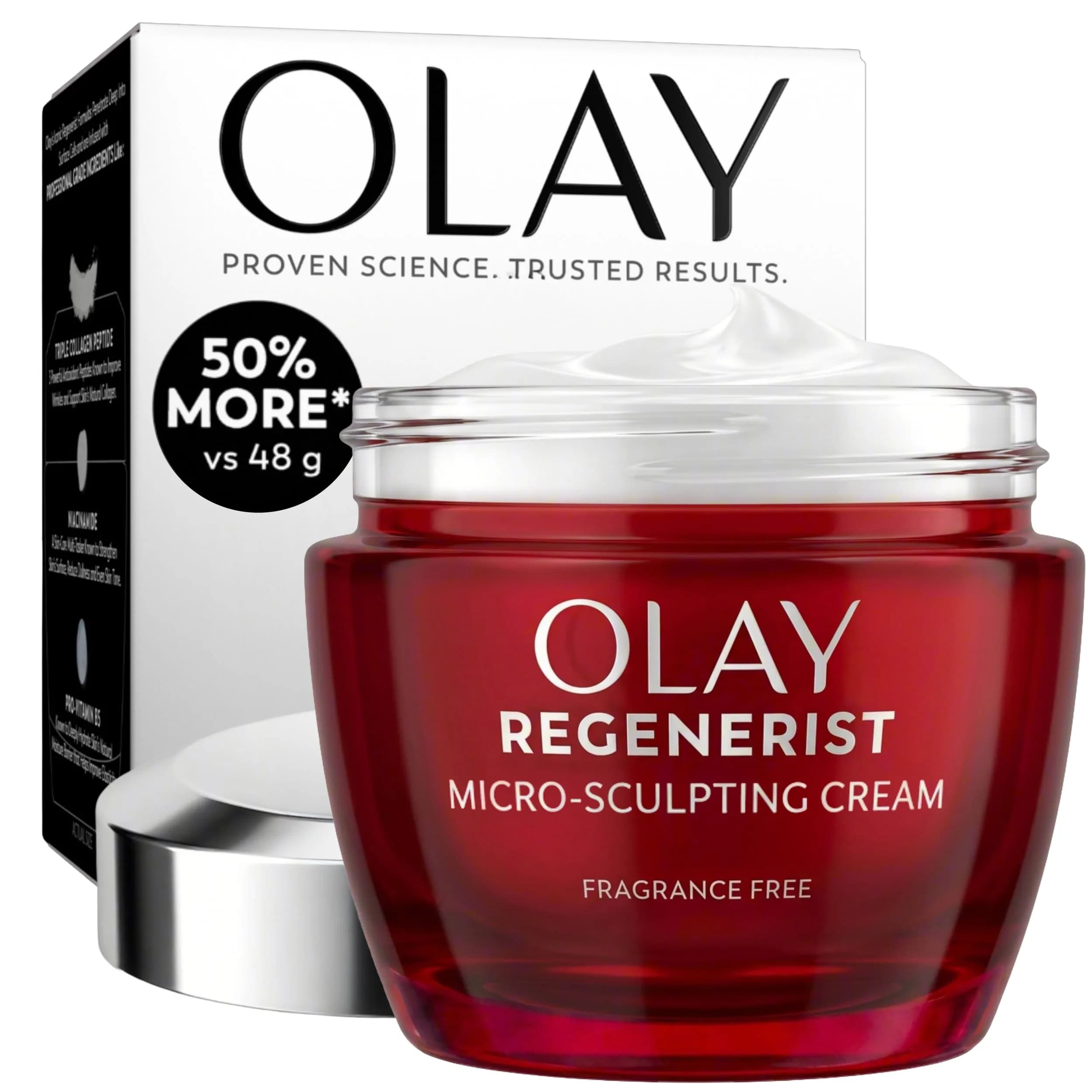 Olay Face Moisturizer Micro-Sculpting Cream 2.6oz | Fragrance-Free Anti-Aging Firming — Fragrance-Free