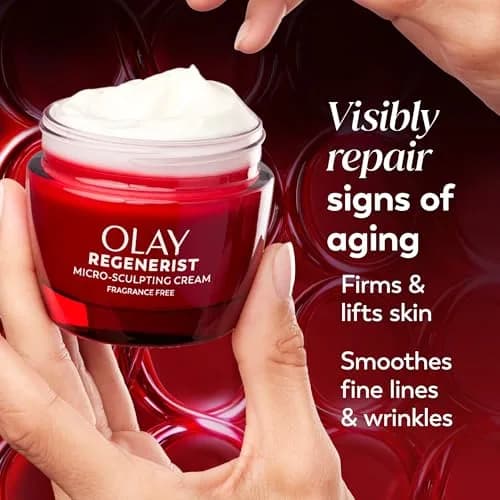 Olay Face Moisturizer Micro-Sculpting Cream 2.6oz | Fragrance-Free Anti-Aging Firming thumbnail 3