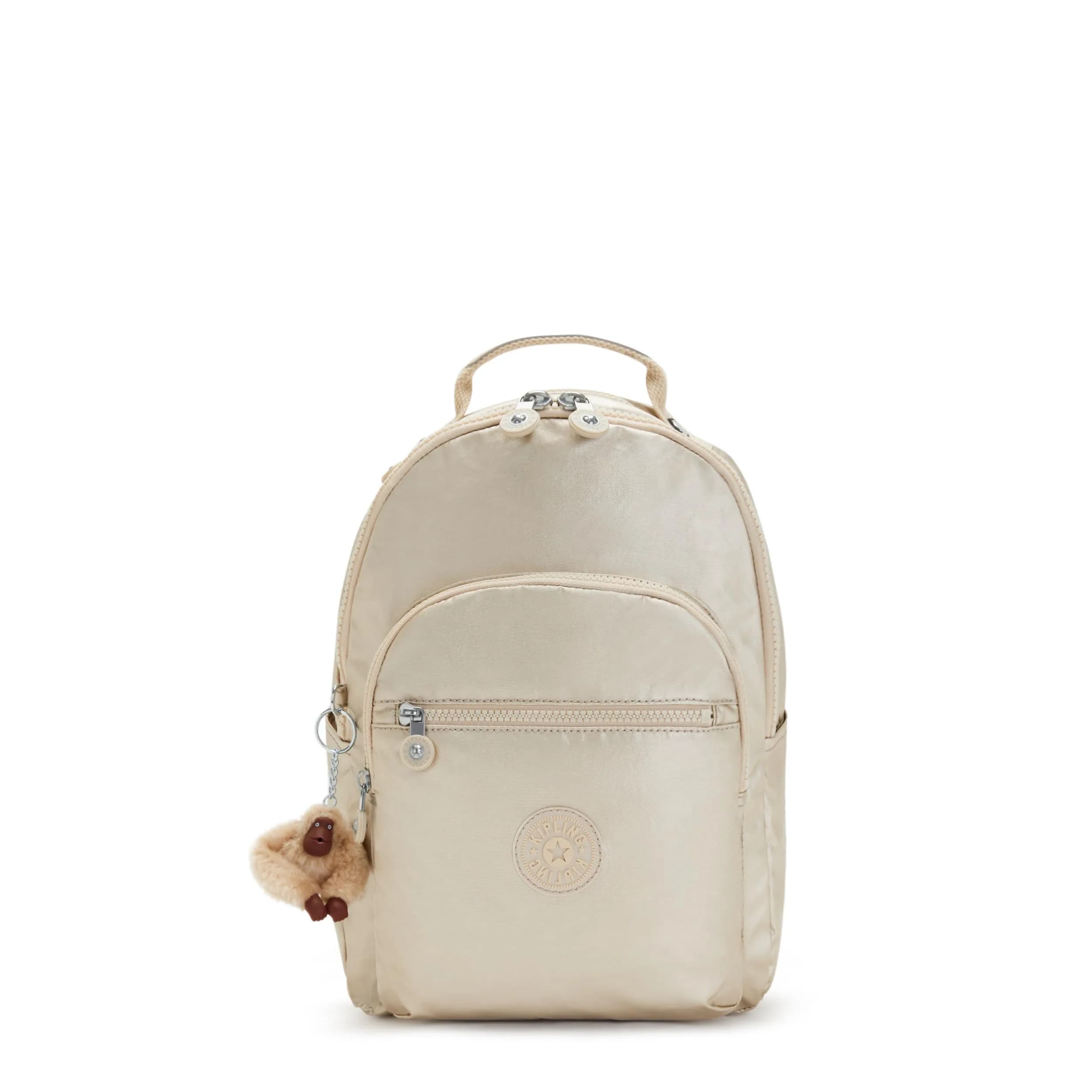 Kipling Seoul Small Tablet Backpack, Starry Gold Met, 16.1cm (6.38" W) x 34.9cm (13.75" H) x 25.4cm (10" D) - main product image