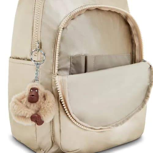 Kipling Seoul Small Tablet Backpack, Starry Gold Met, 16.1cm (6.38" W) x 34.9cm (13.75" H) x 25.4cm (10" D) thumbnail 5