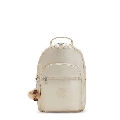 Kipling Seoul Small Tablet Backpack, Starry Gold Met, 16.1cm (6.38" W) x 34.9cm (13.75" H) x 25.4cm (10" D) thumbnail 1