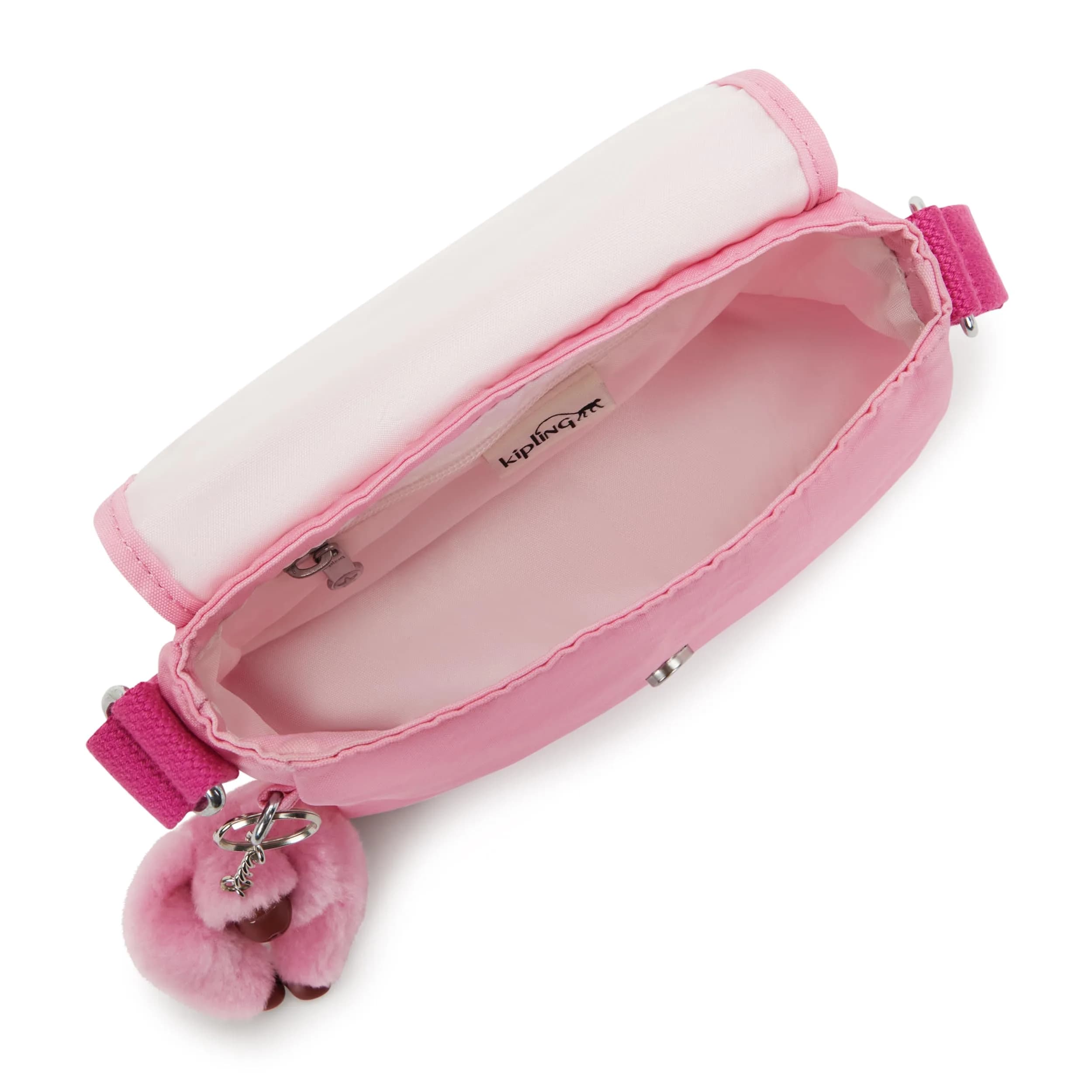Kipling Sabian U Mini Crossbody Bag in Pink Frosting (7.75"L x 5.75"H x 3.25"D) - view 3
