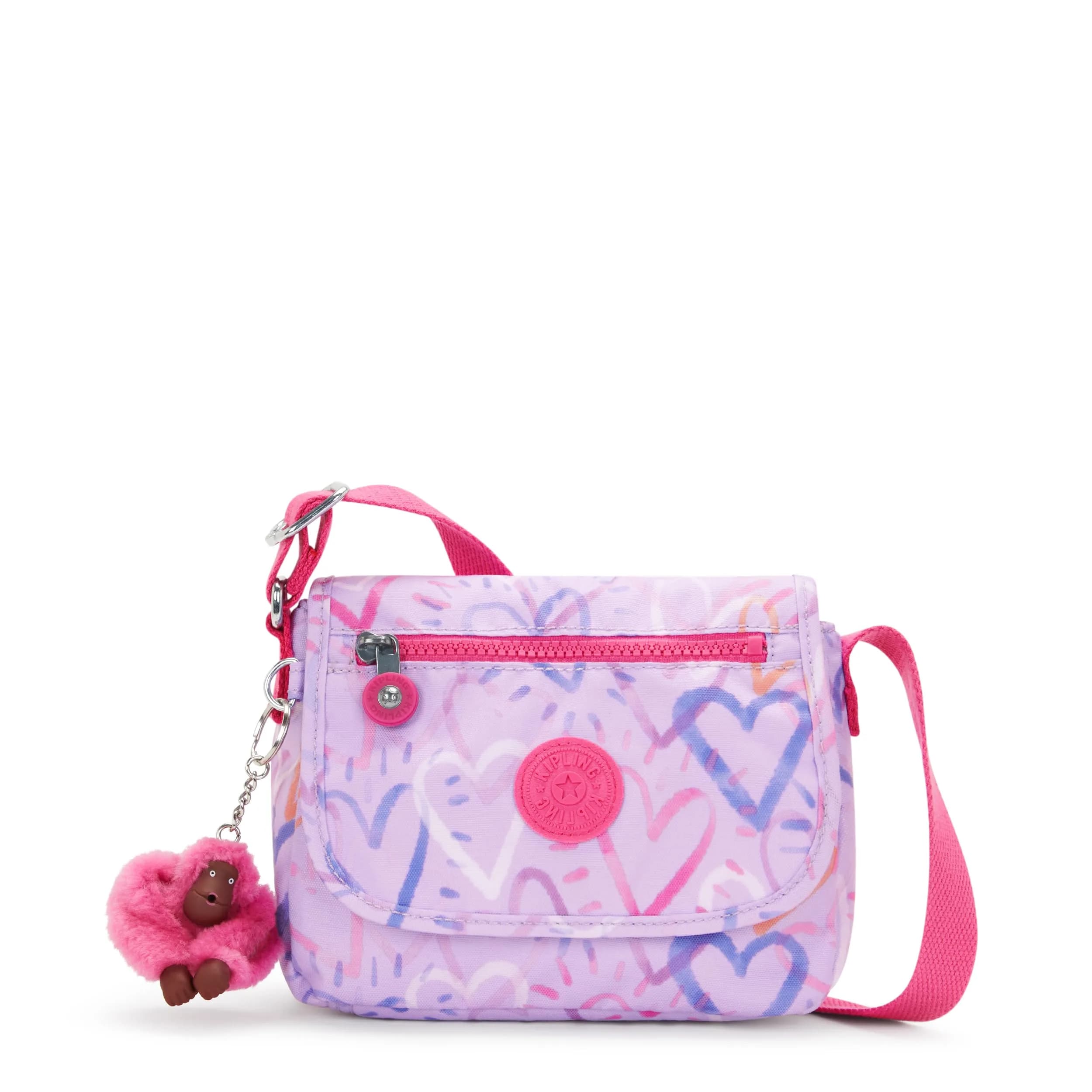 Kipling Sabian U Mini Crossbody Bag in Sweetheart Scribbles (7.75"L x 5.75"H x 3.25"D) - main product image
