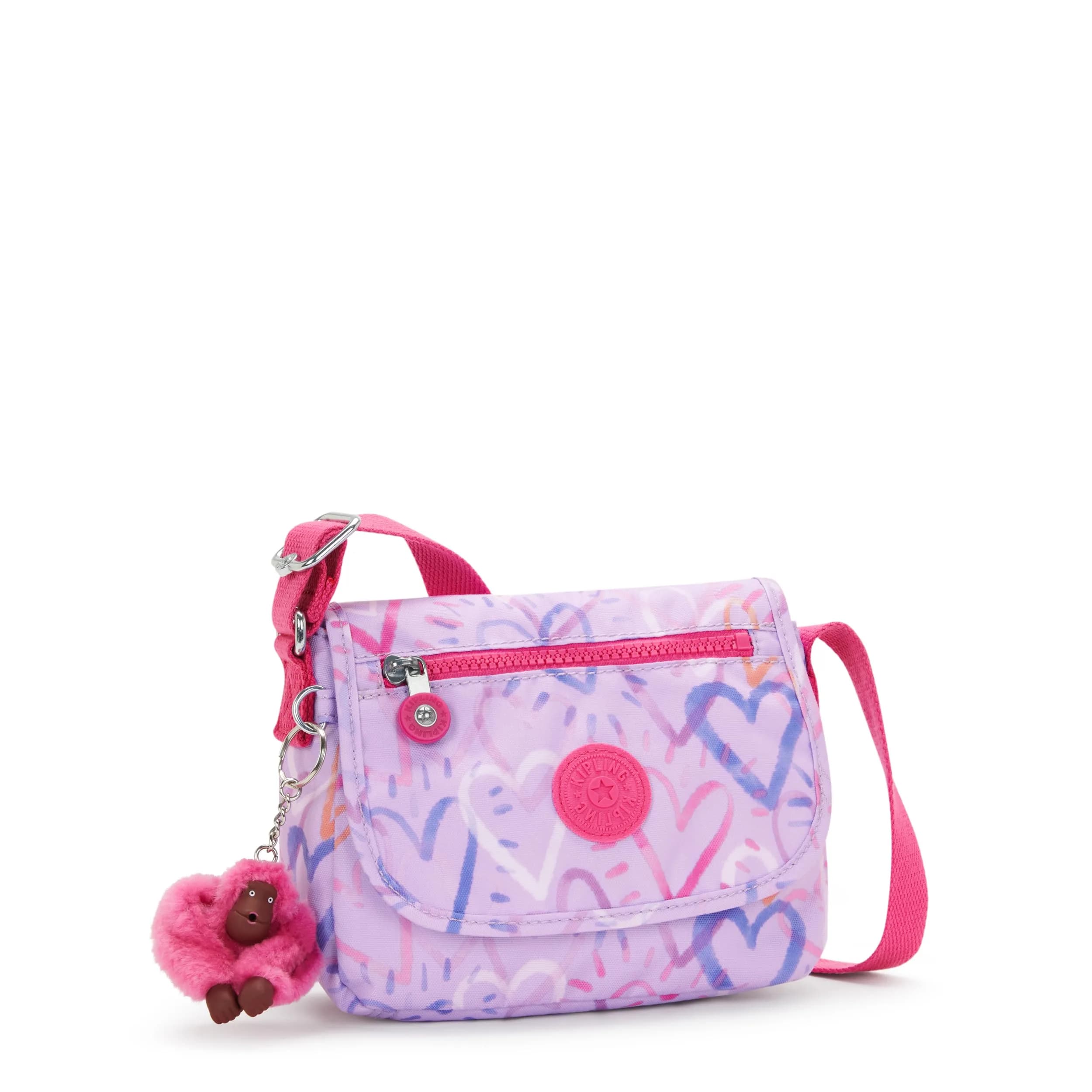 Kipling Sabian U Mini Crossbody Bag in Sweetheart Scribbles (7.75"L x 5.75"H x 3.25"D) - view 4