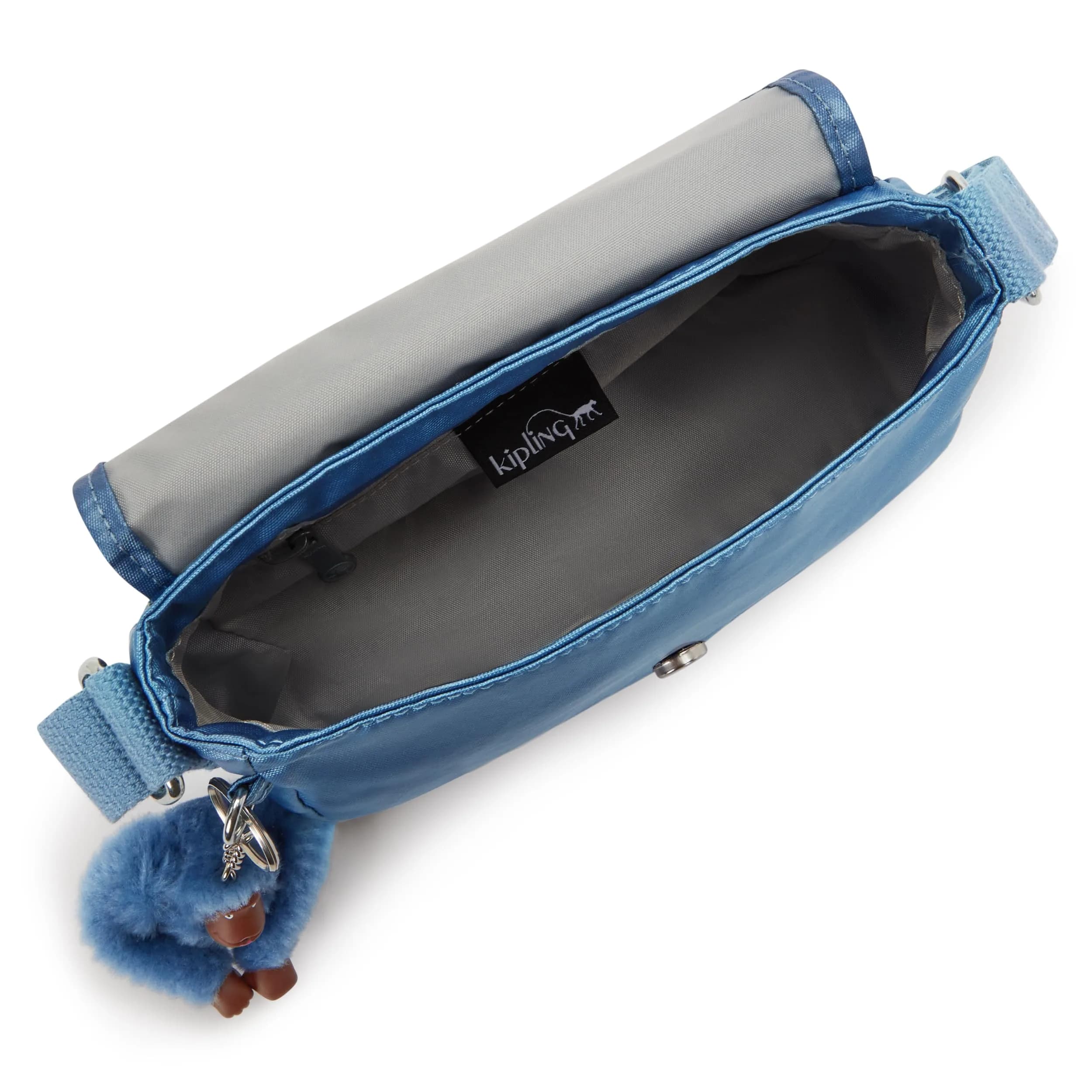 Kipling Sabian Mini Crossbody Bag Crystal Sapphire Metallic, 7.75"L x 5.75"H x 3.25"D - view 3