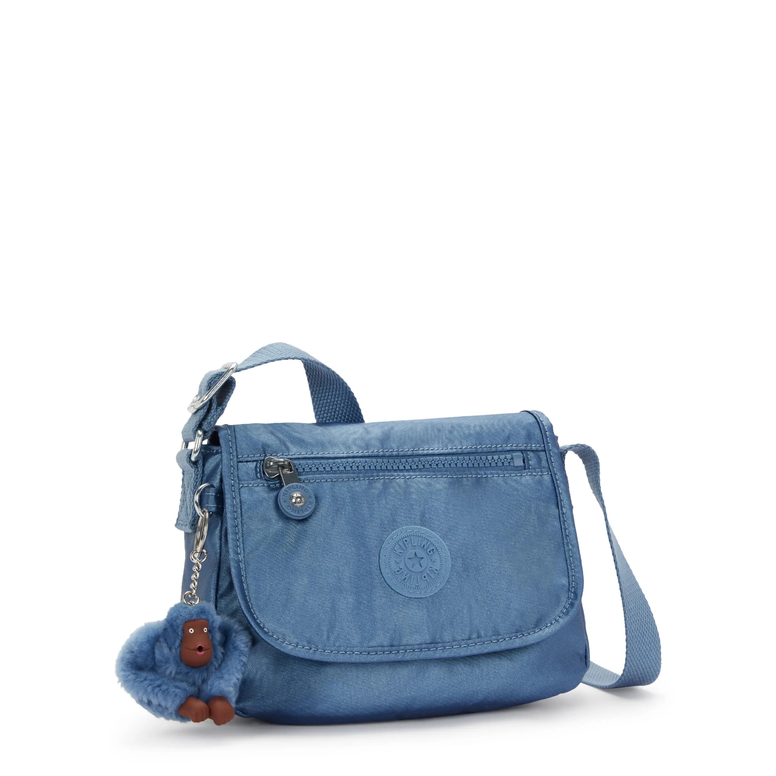 Kipling Sabian Mini Crossbody Bag Crystal Sapphire Metallic, 7.75"L x 5.75"H x 3.25"D - view 4