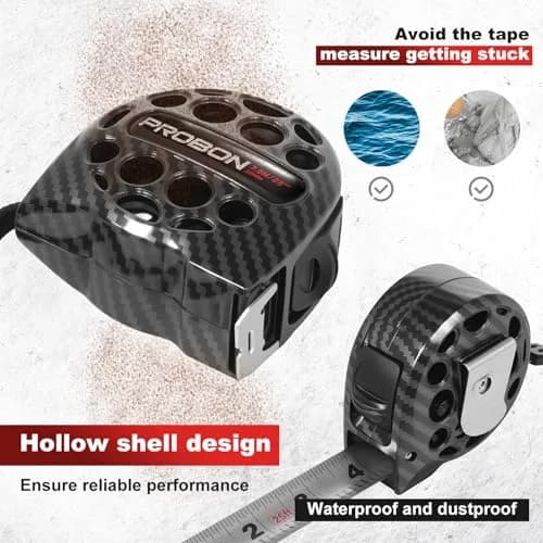 HOTBEST 7.5m (25ft) Stainless Steel Tape Measure with Double Sided Scale | Waterproof Retractable Ruler for Construction thumbnail 2