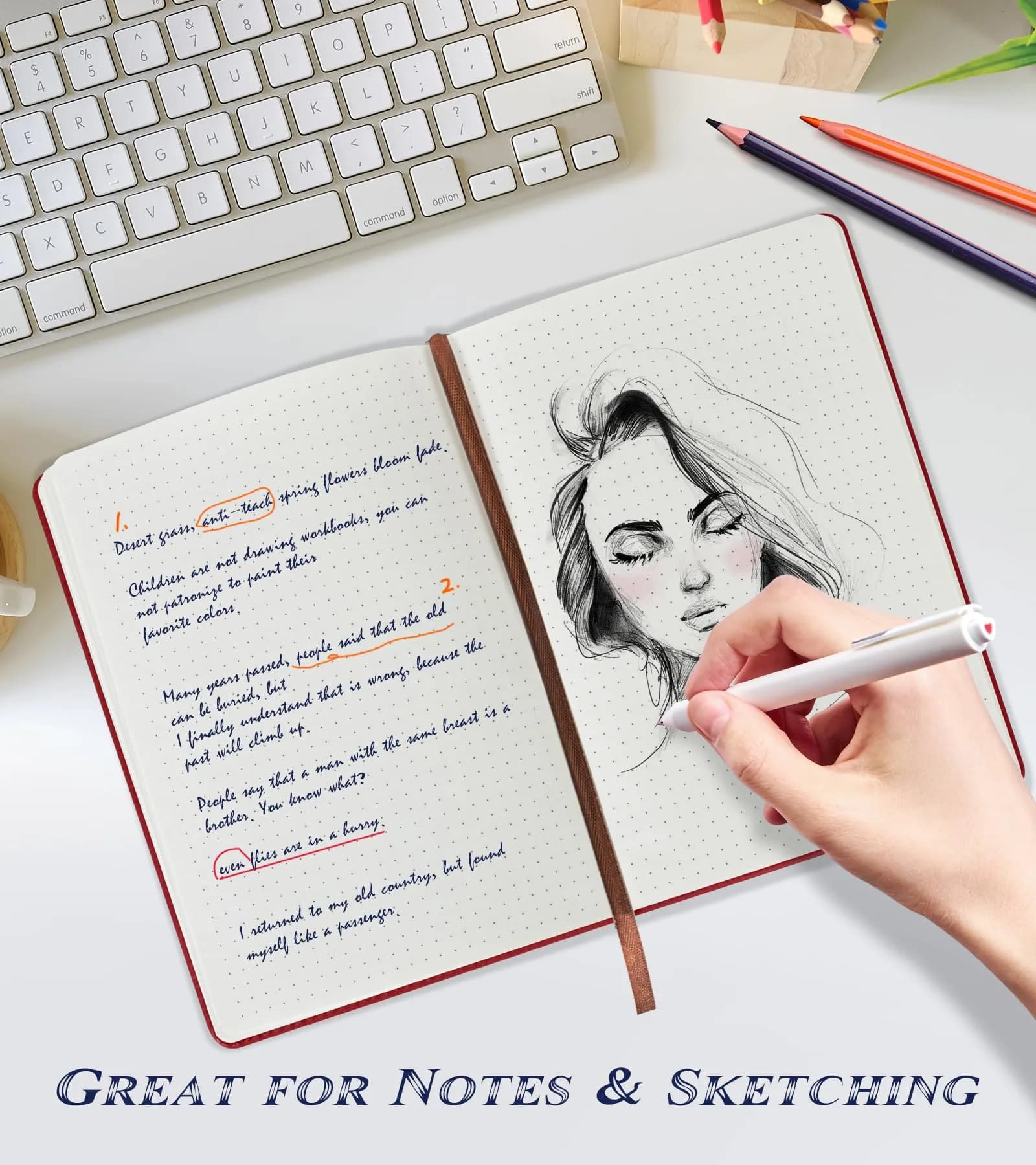 Biuwory Dotted Journal Notebook A5 140 Pages | Acid-Free Paper for Smooth Writing - view 3
