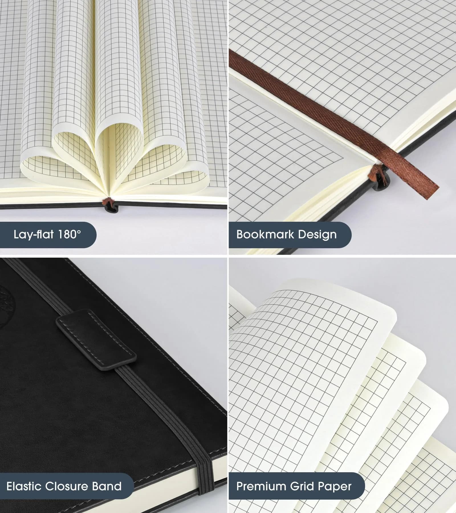 Biuwory Black Blank_Book Hardcover Executive Notebook | Acid-Free Paper Journal - view 4